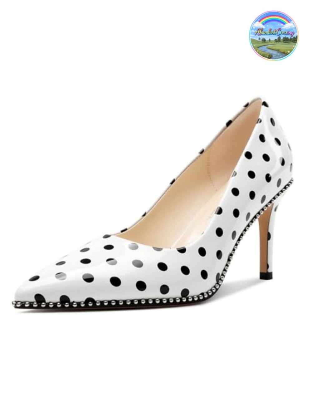 Mid Heel Pointed Toe Pumps Slip-On Faux Leather Stiletto Prom Wedding Dress